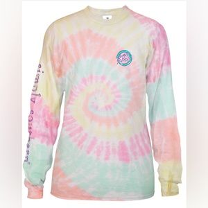 tie dye simply southern dog lover youth large long sleeve t